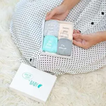 Cute Baby Socks Gift Set with Funny Quotes - 4 Pairs