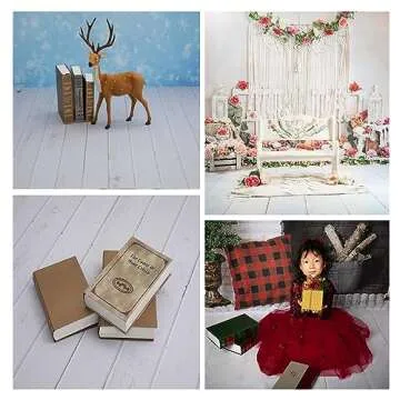 Kate Photography Floor Mats White Wooden Floor Rubber Backdrop Wood Panel Wall Backdrop Newborn Photography Props Photography Mat for Photo Studio 8X5ft