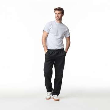 Gildan Adult Fleece Open Bottom Sweatpants with Pockets, Style G18300