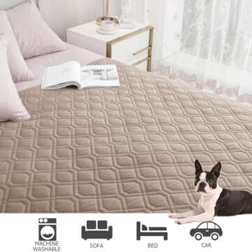 Ameritex Waterproof Dog Bed Cover Pet Blanket for Furniture Bed Couch Sofa Reversible