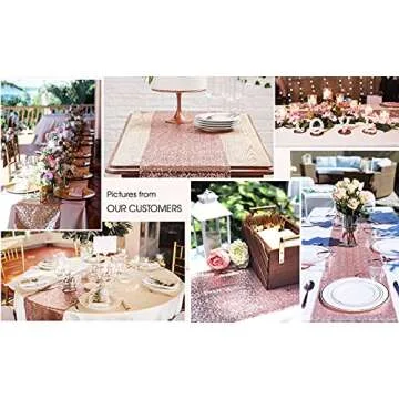 Elegant Rose Gold Sequin Table Runners for Celebrations