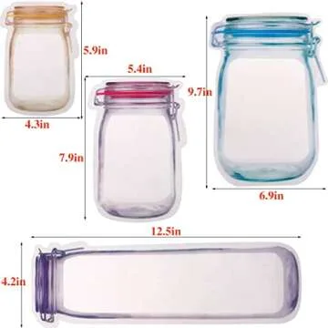 Eco-Friendly 40Pcs Mason Jar Ziplock Bags for Storage