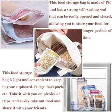 Eco-Friendly 40Pcs Mason Jar Ziplock Bags for Storage