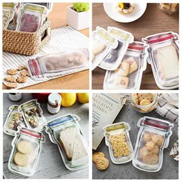 Eco-Friendly 40Pcs Mason Jar Ziplock Bags for Storage