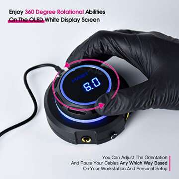 Mast Tattoo Machine Kit Rotary P10 Pen Halo Power Supply Pro Cartridges Needles (TZ367)