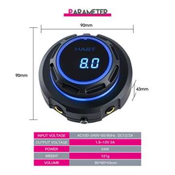 Mast Tattoo Machine Kit Rotary P10 Pen Halo Power Supply Pro Cartridges Needles (TZ367)