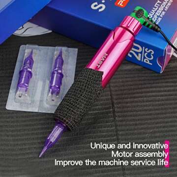 Mast Tattoo Machine Kit Rotary P10 Pen Halo Power Supply Pro Cartridges Needles (TZ367)