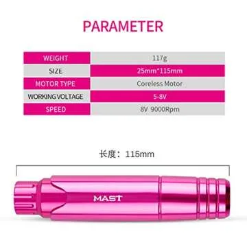 Mast Tattoo Machine Kit Rotary P10 Pen Halo Power Supply Pro Cartridges Needles (TZ367)