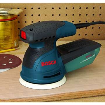 BOSCH ROS10 5 Inch 120 Volt 5 Inch Single-Speed Palm Random Orbit Sander, Polisher