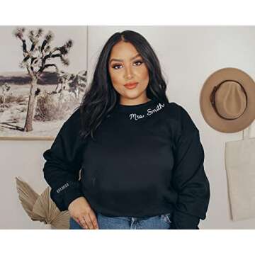 Mrs Sweatshirt - Custom Mrs Sweatshirt - New Mrs - Honeymoon Pajamas - Wedding Gift - Future Mrs. Gi...