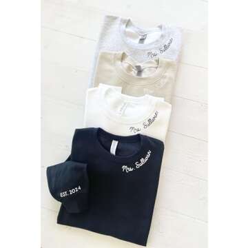 Mrs Sweatshirt - Custom Mrs Sweatshirt - New Mrs - Honeymoon Pajamas - Wedding Gift - Future Mrs. Gift