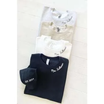 Mrs Sweatshirt - Custom Mrs Sweatshirt - New Mrs - Honeymoon Pajamas - Wedding Gift - Future Mrs. Gift