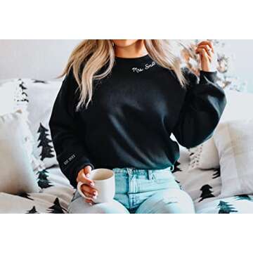 Mrs Sweatshirt - Custom Mrs Sweatshirt - New Mrs - Honeymoon Pajamas - Wedding Gift - Future Mrs. Gift