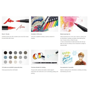 Tombow Dual Brush Pens - Vibrant, Blendable, 10-Pack