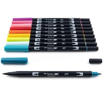 Tombow Dual Brush Pens - Vibrant, Blendable, 10-Pack