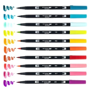 Tombow Dual Brush Pens - Vibrant, Blendable, 10-Pack