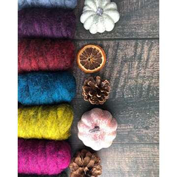 Revolution Fibers Himalayan Range Wool Roving Variety Pack | 10 Luxurious Blended Colors of Corrieda...