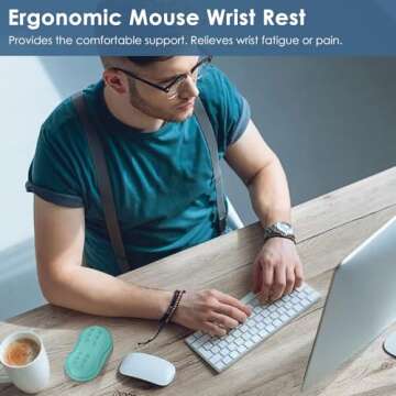 VANKEY Soft Mouse Wrist Rest - Comfortable Memory Foam Support with Anti-Slip Base for Wrist Pain Re...