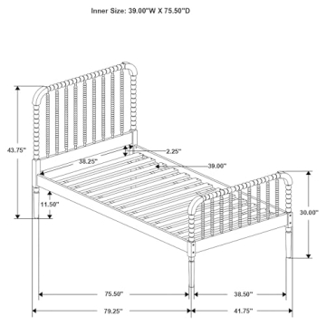 Charming Solid Wood Twin Bed for Kids in Aged White