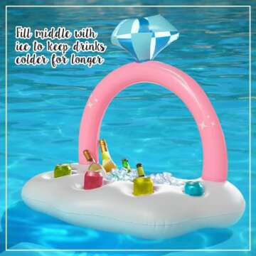 Bachelorette Party Cooler and Ring Float | Bachelorette Pool Floats | Bachelorette Party Floating Bar