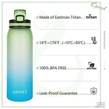 Opard 30oz Sports Water Bottle BPA-Free Tritan