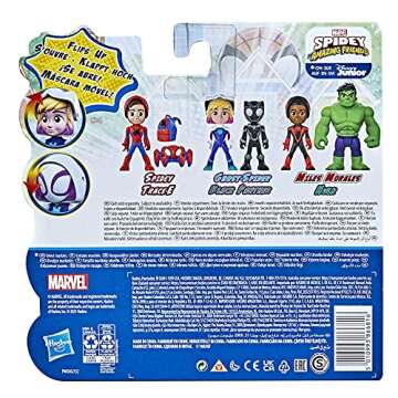 Spidey and His Amazing Friends Hero Reveal 2-Pack, Marvel Action-Figures, Mask-Flip Feature, Ghost-Spider and Black Panther, Ages 3 and Up