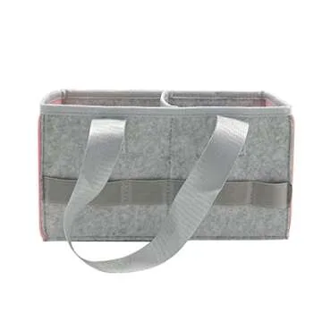 CBDYWVR Tonie Box Carrying Case, Felt Carrying Case for Toniebox Starter Set, Tonies Bag for Toys, Tonies Carrying Case, Holds 30-40 Tonies Figures Characters, Organizer Case with Handle (Pink)