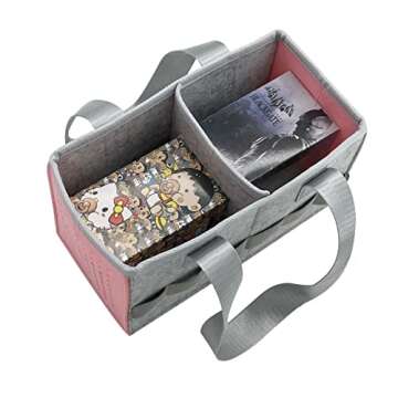 CBDYWVR Tonie Box Carrying Case, Felt Carrying Case for Toniebox Starter Set, Tonies Bag for Toys, Tonies Carrying Case, Holds 30-40 Tonies Figures Characters, Organizer Case with Handle (Pink)