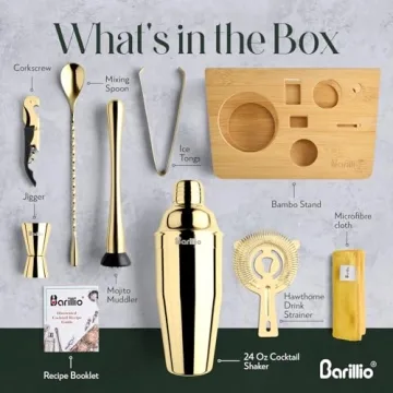 Elegant Barillio Gold Bartender Kit for Home Mixology