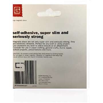 BasicGrey 5/8" X 1/32" inch Magnetic Adhesive Discs, Best Craft Magnets, Hobby Magnets, Scrapbooking...