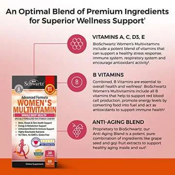 Multivitamin for Women with Vitamin D3 - Multivitamins for Bone Breast Skin Joint Energy - Vitamins for Immunity Support - Immune System Boost Natural Immune Defense - Joint Support Supplement - 60Ct