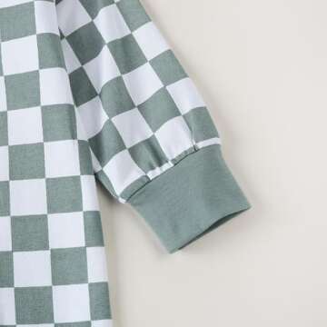 Stylish Newborn Checkered Long Sleeve Romper Jumpsuit