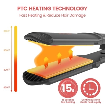 Sixriver 4-in-1 Ceramic Hair Crimper Waver Flat Iron