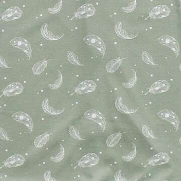 Owlivia Organic Cotton Baby Pajamas, Boys Girls Zip Front Sleep 'N Play, Footed Sleeper, Long Sleeve(0-3 Months, Feather)