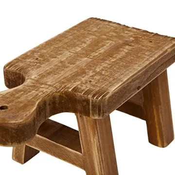 Creative Co-Op Small Wood Pedestal with Handle