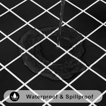 Spotjoy Rectangle Table Cloth, Waterproof Vinyl Tablecloths with Flannel Backing, Wipeable Plastic P...