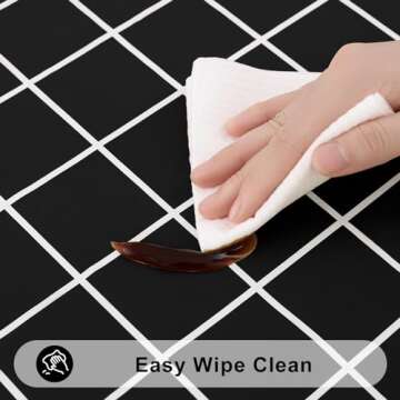 Spotjoy Rectangle Table Cloth, Waterproof Vinyl Tablecloths with Flannel Backing, Wipeable Plastic Plaid Table Cover for Dining, Picnic, Indoor and Outdoor