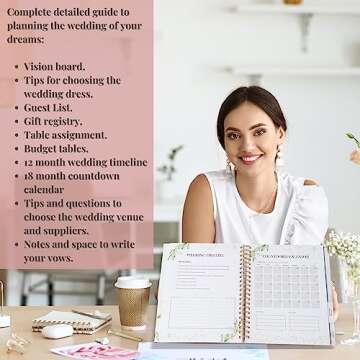 Elegant Wedding Planner, Wedding Planner Book and Organizer for the Bride includes pen and stickers, Wedding Planner Organiser hard cover, Wedding Planning Book with gift box, Wedding Planning