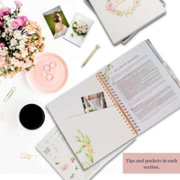 Elegant Wedding Planner, Wedding Planner Book and Organizer for the Bride includes pen and stickers, Wedding Planner Organiser hard cover, Wedding Planning Book with gift box, Wedding Planning