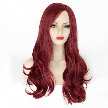 AISI HAIR Auburn Wig - Long Wavy Red Stylish Wig