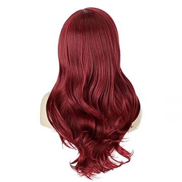 AISI HAIR Auburn Wig - Long Wavy Red Stylish Wig