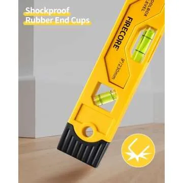 Torpedo Level Magnetic, Firecore 9 Inch Shockproof Small Leveler Tool with 3 Bubble Spirit Level 45 90 180 Degree, Construction Levelers for Hanging Pictures Install Shelf Home Renovation
