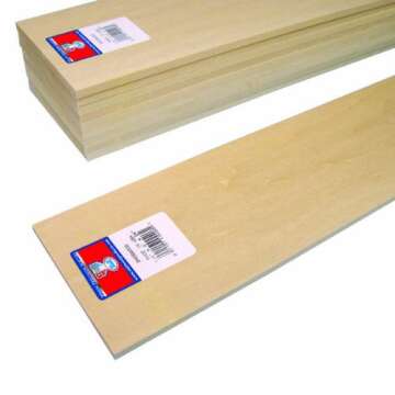 Midwest Products 4406 Micro-Cut Quality Basswood Sheet Bundle, 0.25 by 4 by 24-Inch