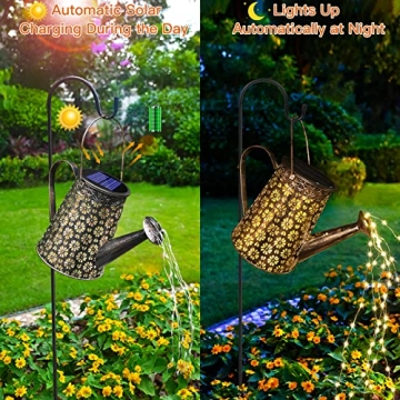 Solar Watering Can with Lights for Garden Decor