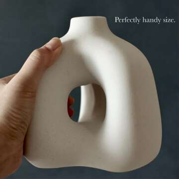 Carrot's Den 6" White Ceramic Vase for Modern Minimalist Home Decor | Table Centerpiece, Bookshelf, Coffee Table, Living Room, Bathroom, Office Desk (White)