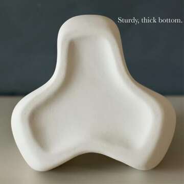 Carrot's Den 6" White Ceramic Vase for Modern Minimalist Home Decor | Table Centerpiece, Bookshelf, Coffee Table, Living Room, Bathroom, Office Desk (White)