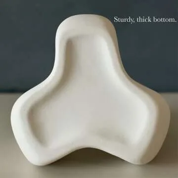 Carrot's Den 6" White Ceramic Vase for Modern Minimalist Home Decor | Table Centerpiece, Bookshelf, Coffee Table, Living Room, Bathroom, Office Desk (White)