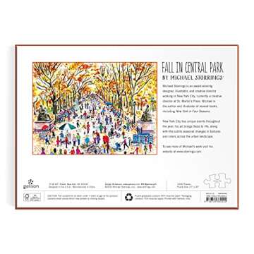 Galison Michael Storrings Fall in Central Park – 1000 Piece Puzzle Fun and Challenging Activity wi...