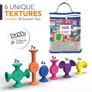 BUNMO Suction Bath Toys 24pcs | Perfect for Bath Playtime | Hours of Fun & Creativity | Toddler Bath Toys | Mold Free Bath Toys for Kids