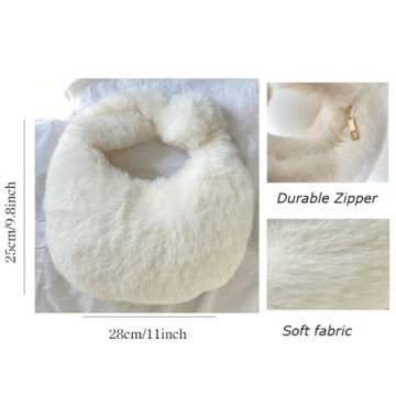 XPONNI Fuzzy Dumpling Bag - Cute Faux Fur Handbag